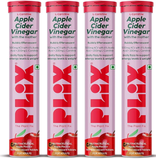 L-Carnitine Apple Cider Vinegar Effervescent: Helps turn fat into energy
